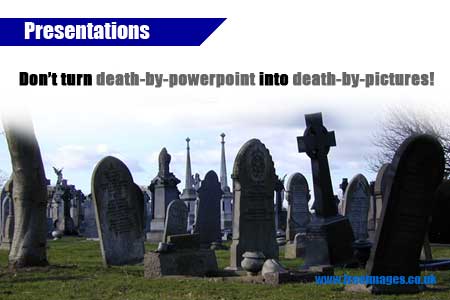 Images of a slide depicting a graveyard