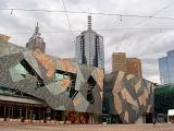 modern architecture in federation square melbourne, australia