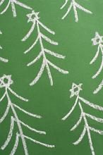 Hand-drawn chalk Christmas tree background pattern with simple childlike pine trees decorated with stars on a green chalkboard