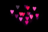 abstract defocused heart shaped coloured lights