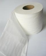 a roll of white toilet paper