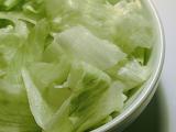 Bowl of fresh leafy green lettuce for use as a salad ingredient in a healthy meal