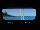view from the cabin window, yacht cruising in australia's whitsunday islands