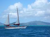 Leisurely sailing on a ketch in the Whitsunday islands