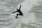 a surfers in the cold pacific waters off the californian coast
