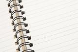 Close up view of a lined notebook with a spiral binding. There is space to put your message or text on the right side page